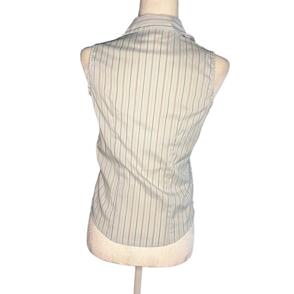 Y2K Striped Collar Zip-Front Tank Small - Picture 4 of 4